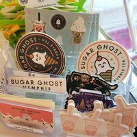 Stickers at Sugar Ghost Ice Cream and Bubble Tea in Memphis