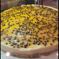 maracuja cake at Be Happy Café in Punta Arenas