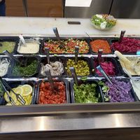 So many yummy add-ins  at Sababa Falafel Shop in Garden Grove