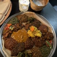 A plate full of taste to share and eat with your hands. #Veganuary at Vegan Africa in Gouda