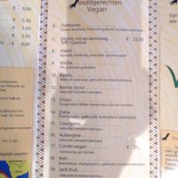 Menu at Vegan Africa in Gouda