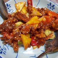 Small portion sweet sour mushroom RM 2¹ at Organic Express in Petaling Jaya