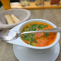 Tomatensoep, aangeven dat je vegan versie wilt at Marktblick Restaurant & Cafe in Wernigerode