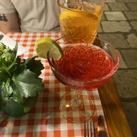 Aperol Spritz & strawberry daiquiri 🍊🍓   at Mama's Pot Tavern in Dubrovnik