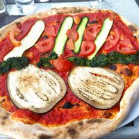 Vegetables pizza (on. The menu) at Ristorante Lamm in Ortisei