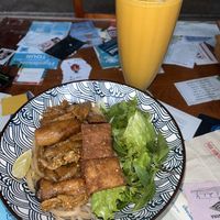 Hội An noodles (Cao Lao) and mango smoothie  at Minh Hien in Hoi An