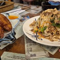 Batter vegetables and banana flower salad. at Minh Hien in Hoi An
