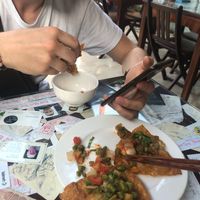 Fried wontons - tastes like an Asia flavoured pizza at Minh Hien in Hoi An