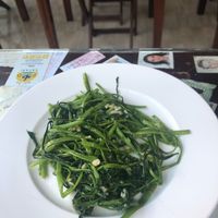 Sautéed Morning glory with garlic - divinity at Minh Hien in Hoi An