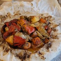 Ofengemüse mit Kartoffeln (Nicht auf der Karte) at Taverna Adonis in Kassandra