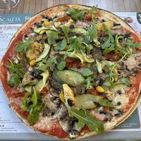 Vegan pizza  at La Scaleta in Amboise