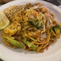 Pad Thai (ask for extra chilli flakes on side)  at Thai Café in Isle Of Lewis