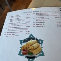 Menu   at Thai Café in Isle Of Lewis