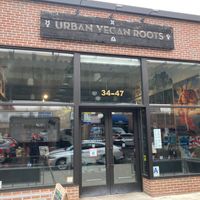 Front entrance; across from elevated subway tracks. at Urban Vegan Roots in Queens