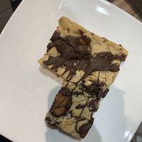 Raspberry ruffle blondie (imagine it with the added square, picture after I took a slice!)  at Sip & Sugar in Redcar