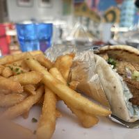 Fries and chicken shawarma   at Strong Hearts in Buffalo