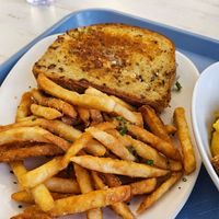 Mushroom melt Burger at Strong Hearts in Buffalo
