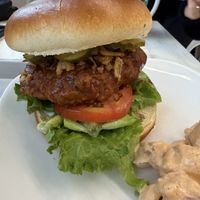 Bbq chicken burger  at Strong Hearts in Buffalo