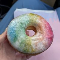 Pride donut (regular flavor) at Dough Joy in Seattle