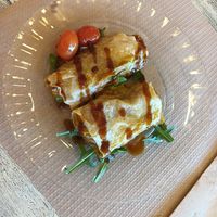 Rollitos de verduras at Hostal de l'Aigua in Sant Llorenc De La Muga