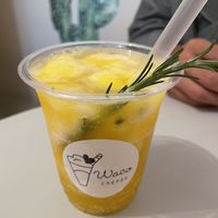 Passion fruit tea  at Waco Crepes  in Kyoto