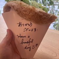 Avocado and cheese crepe  at Waco Crepes  in Kyoto