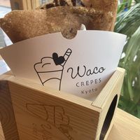 Chocolate and whipped cream  at Waco Crepes  in Kyoto