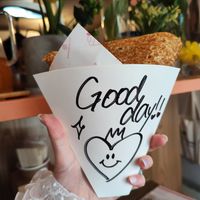 Cute hand-drawn message! at Waco Crepes  in Kyoto