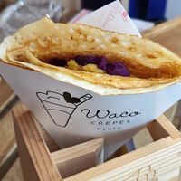 Sweet potato crepe at Waco Crepes  in Kyoto