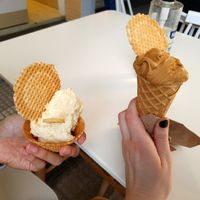 Vanilla and caramel at Plan(e)t Ice Cream in Athens