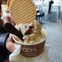 melomakarono and vanilla at Plan(e)t Ice Cream in Athens