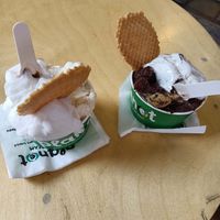 Greek yogurt & bannoffee, peanut & coconut. at Plan(e)t Ice Cream in Athens