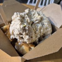 Greek pistachio ice cream, lotus praline of waffle bites at Plan(e)t Ice Cream in Athens