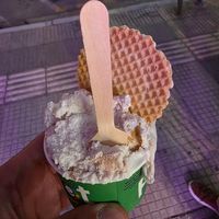 Strawberry cheesecake icecream at Plan(e)t Ice Cream in Athens