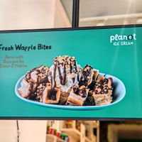 Fresh waffle bites at Plan(e)t Ice Cream in Athens