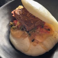 Softbun with tofu  at Toso in Gothenburg