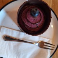 Veganer Blaubeertraum at Knusperhäuschen der Bäckerei Utters in Dockweiler