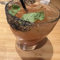 Basil Jalapeño Margarita with Lava Salt  at Malai Kitchen in Fort Worth