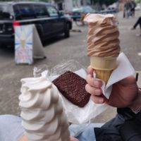 Soft Serve and Vegan Brownie from the Bakery next door at Food Fight Vegan Grocery - Stark in Portland