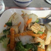 Veggies soaked up the sauce nicely  at Les Amis Asia Dinner in Geneva