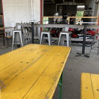 Outside eating on the porch   at Silo Food Truck in Ithaca