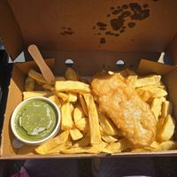 Vegan fillet, chips and teas at Lighthouse Fisheries of Flamborough in Bridlington