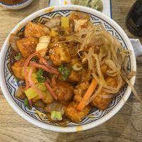 Tofu kimchi bowl (comes with broccoli, ate before remembering to take a pic hahaha)  at Okome - Byres Road in Glasgow