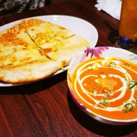 Paneer butter masala and karucha naan (vegetarian) at Jyoti in Sapporo