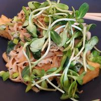 Peanut tofu noodles at Vegan A.F. in Brattleboro