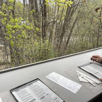 Counter height “bar” seating  at Vegan A.F. in Brattleboro