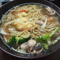 vegetable lo mein noodles soup at Cafe Asian in Katy