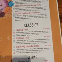 Menu at The Happy Cat - Veggie Cafe-Restaurant in Luang Prabang