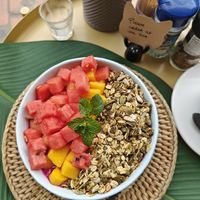 Fruity Smoothie bowl at The Happy Cat - Veggie Cafe-Restaurant in Luang Prabang