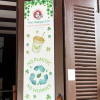 Sign  at The Happy Cat - Veggie Cafe-Restaurant in Luang Prabang